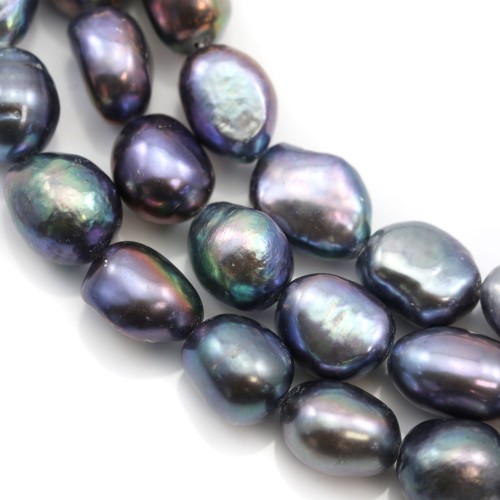 Purplish blue baroque freshwater pearls 10-12mm x 40cm