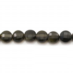 Obsidian in faceted round and flat shape, in size of 4mm x 20pcs