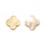 Yellow mother-of-pearl clover beads 14mm x 2pcs