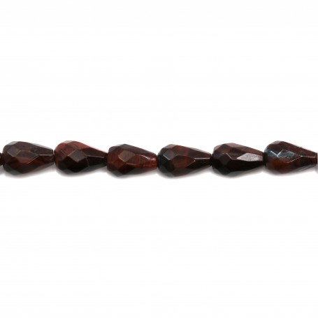Red tiger eye stone faceted drop 5x8mm x 40cm
