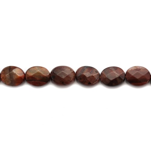 Red tiger stone oval faceted 8x10mm x 40cm