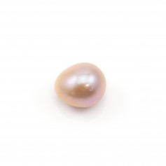 Freshwater cultured pearl, half drilled, purple color, oval, 9-9.5mm x 1pc