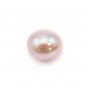 Perle de culture d'eau douce half-percée, ovale, mauve, 10-10.5mm x 1pc