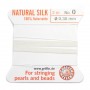 Silk bead cord 0.3mm white x 2m