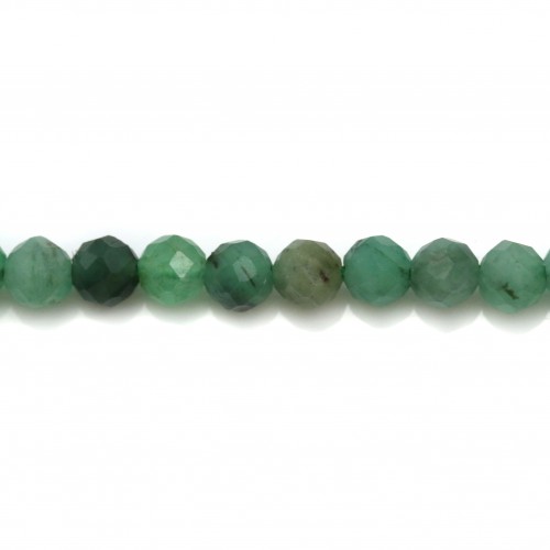 Emerald, in round faceted shape, 3mm x 10 pieces