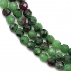 Ruby Zoisite Faceted Round 4mm x 40cm