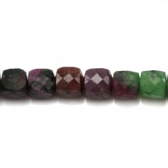 Ruby zoisite, in the shape of a faceted cube, 4.5-5mm x 6pcs
