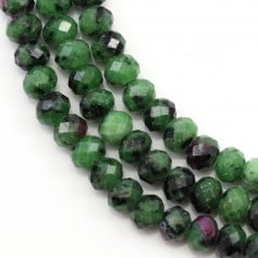 Ruby zoisite, faceted roundel shape, 4 * 6mm x 39cm