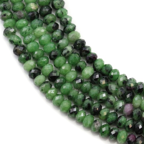 Ruby Zoisite Faceted roundel 2*3mm x 40cm
