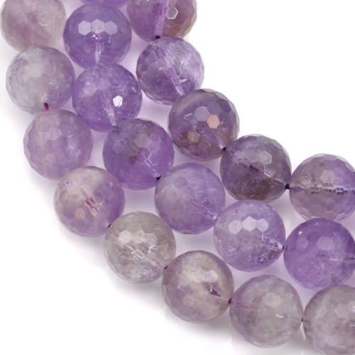 Clear Amethyst Faceted Round 18mm x 40cm