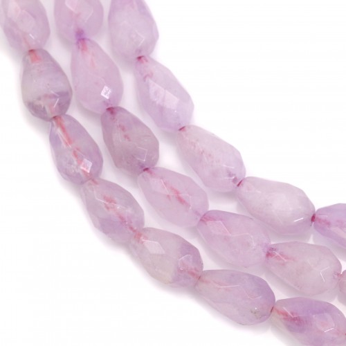 Amethyst purple clear, in the shape of faceted drop, in size of 6 * 9mm x 40cm