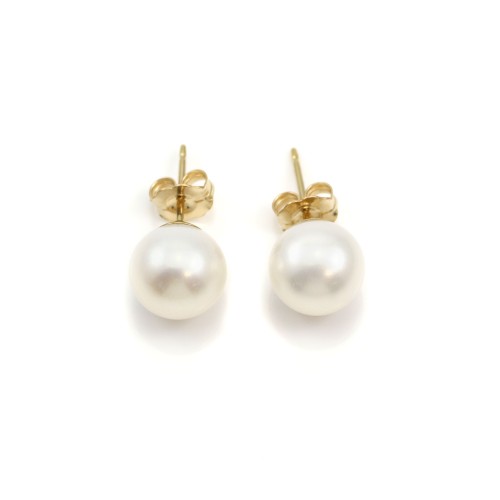Gold filled freshwater pearl earring 9mm x 2pcs