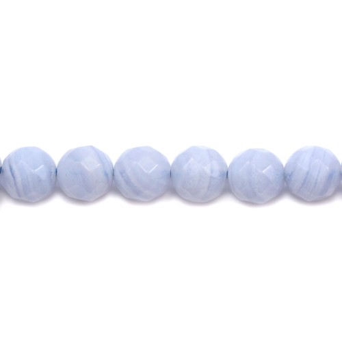 Chalcedony round faceted 6mm x 4pcs