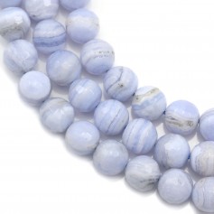 Chalcedony round shape faceted 10mm x 39cm