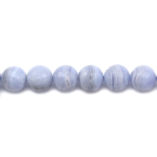 Chalcedony round shape faceted 10mm x 2pcs