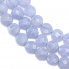 Chalcedony round flat faceted 8mm x 40cm