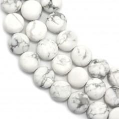 Howlite, in round and flat shape, 10mm x 40cm