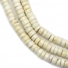 Howlite in beige color, in shaped of a roundel, Heishi 2x4mm x 40cm
