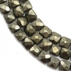 Pyrite, in the shape of flat faceted squared, 6mm x 39cm