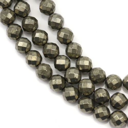 Pyrite Faceted Round 10mm x 40cm 