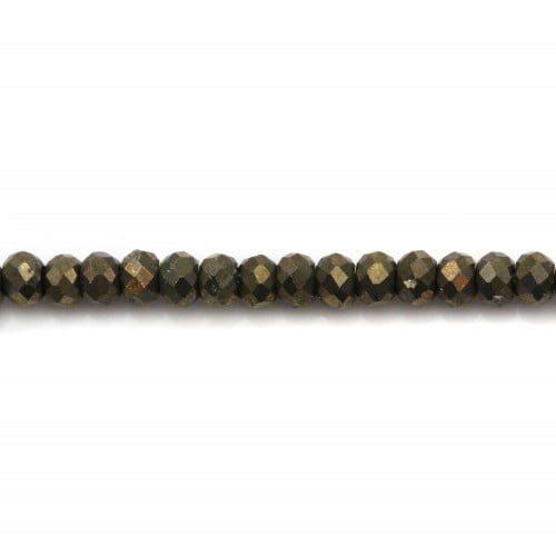 Pirite, forma rotonda sfaccettata, 1,5 * 2 mm x 30 pezzi