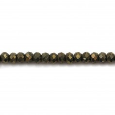Pirite, forma rotonda sfaccettata, 1,5 * 2 mm x 30 pezzi