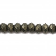 Pyrite, en forme de rondelle facetté, de taille 2.5x4mm x 39cm