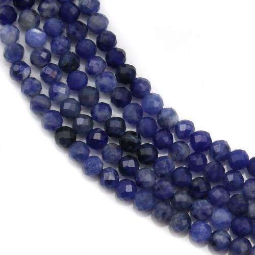 Sodalite in the shape of round faceted, measuring 3mm, x 40cm