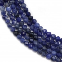 Sodalite in the shape of round faceted, 3mm, x 39cm
