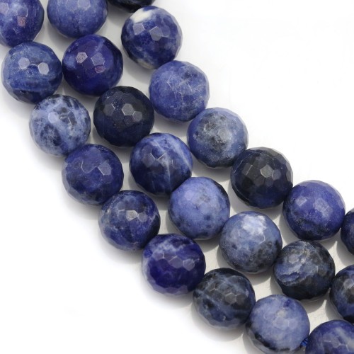 Sodalite faceted round 10mm x 40cm