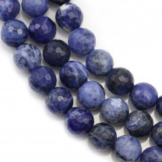 Sodalite faceted round beads 10mm x 40cm
