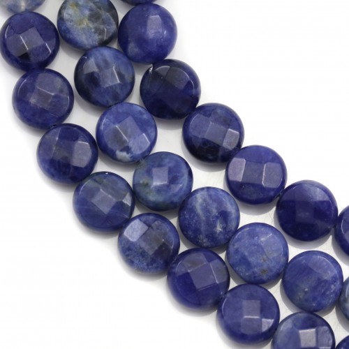Sodalite flat round faceted 8mm x 40cm