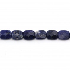 Sodalite in a faceted rectangular shape, 8x10mm x 4pcs