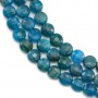 Apatite in blue color, in round flat faceted shaped 4mm, x 39cm