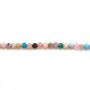 Mix of stones, in faceted round shape, 2mm x 40cm