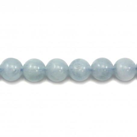 Round Aquamarine 8mm x 2 perles