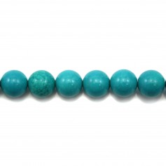 Round green treated turquoise 12mm x 4 pcs