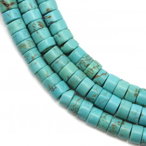 Reconstituted turquoise, Heishi roundel shape, 2-2.5x4mm x 38cm