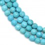 Turquoise reconstituted in the shape of round faceted, 4mm x 40cm