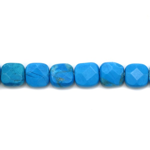 Turquoise traited faceted square 6mm x 40cm