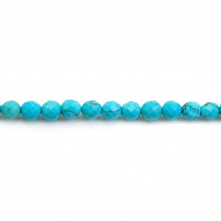 Turquoise reconstituted in the shape of round faceted, measuring 4mm x 20pcs