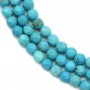 Turquoise reconstituted in the shape of round faceted, measuring 4mm x 40cm