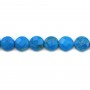 Reconstituted round flat turquoise faceted 8mm x 6pcs