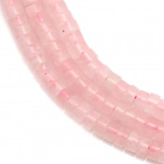 Quarzo rosa, forma rotonda Heishi, 2x4,5 mm x 39 cm