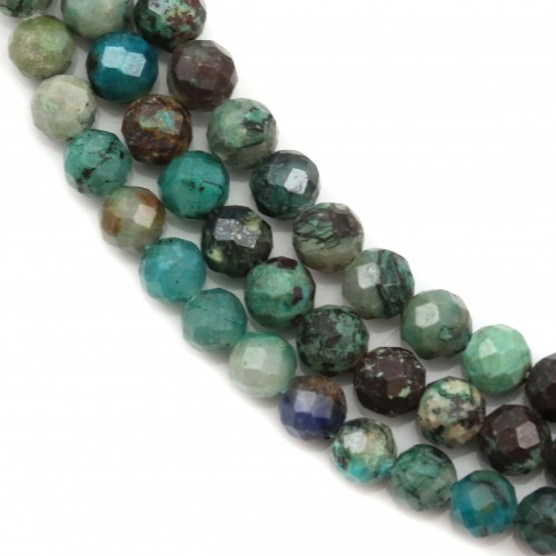 Chrysocolle, of round faceted shape, 4mm x 39cm