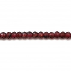 Garnet in wine color, in the shape of a faceted roundel, size 2 * 3mm x 10pcs