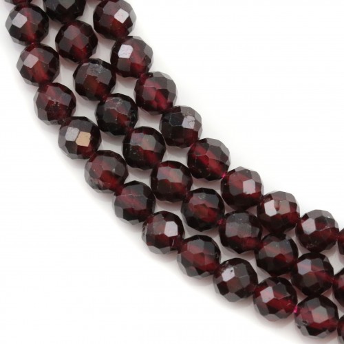 1 Strand Brillant Rouge Grenat Gemme Poli Round Stone Loose Beads À faire soi-même Crafts 