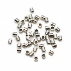 Beads crimp tubes silver 925 rhodium 2x2x1.5mm x 20pcs