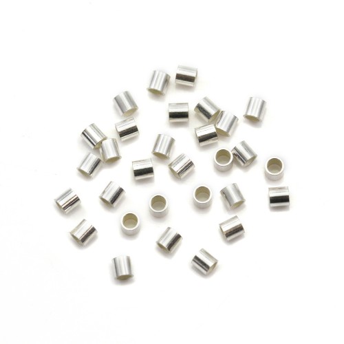 Beads Crimp Tubes silver 925 2x2x1.5mm x 20pcs