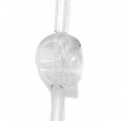 Cráneo de cristal de roca 10mm x 40cm (10pcs )